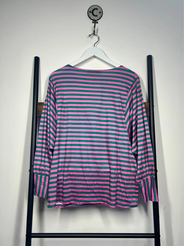 Green/Pink Stripe Batwing Top