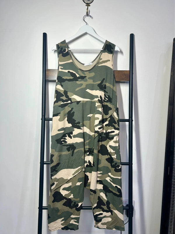 Drop Crotch Camo jumpsuit