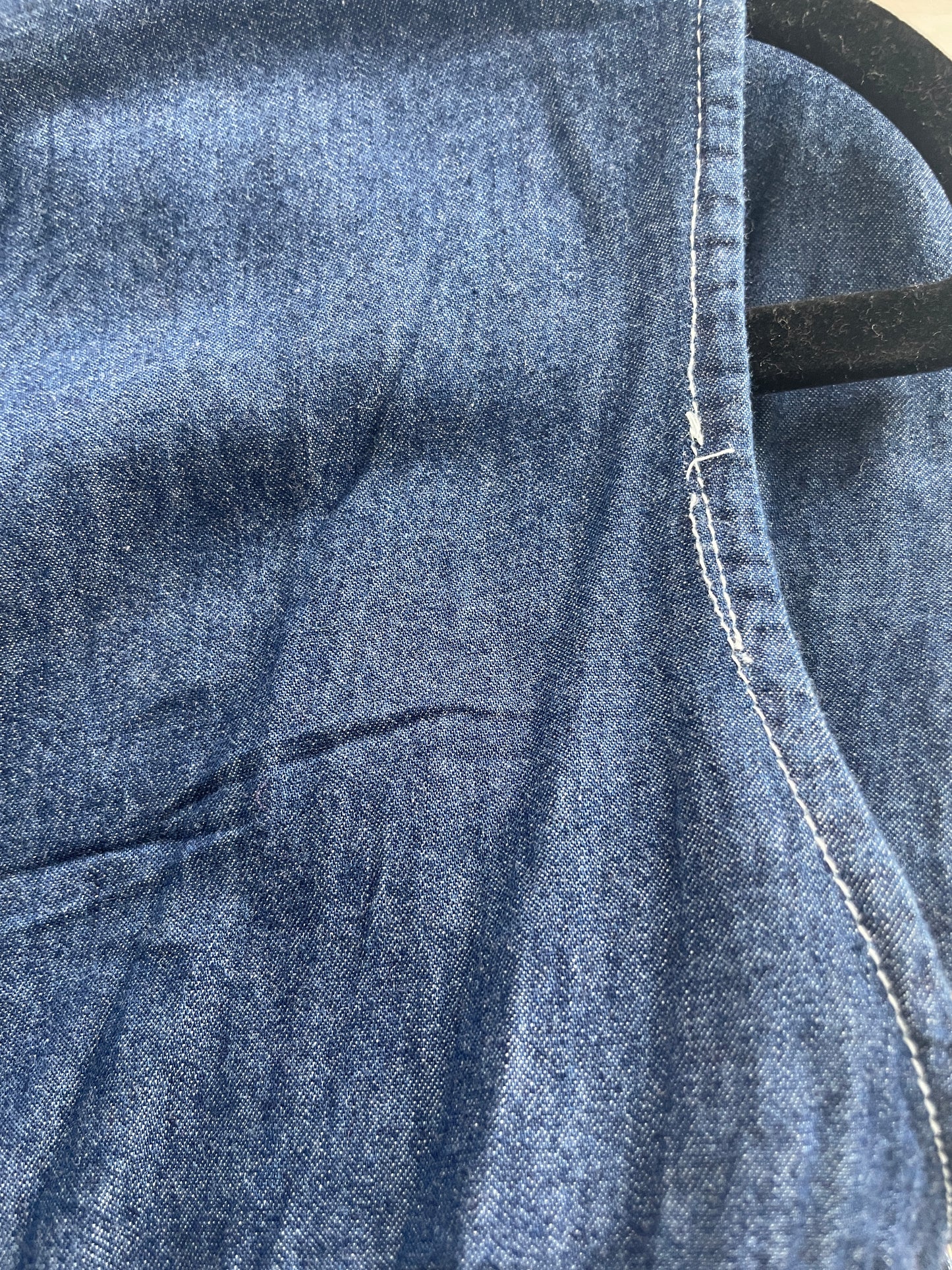 Embroidered Denim Sleeveless Top - Faulty