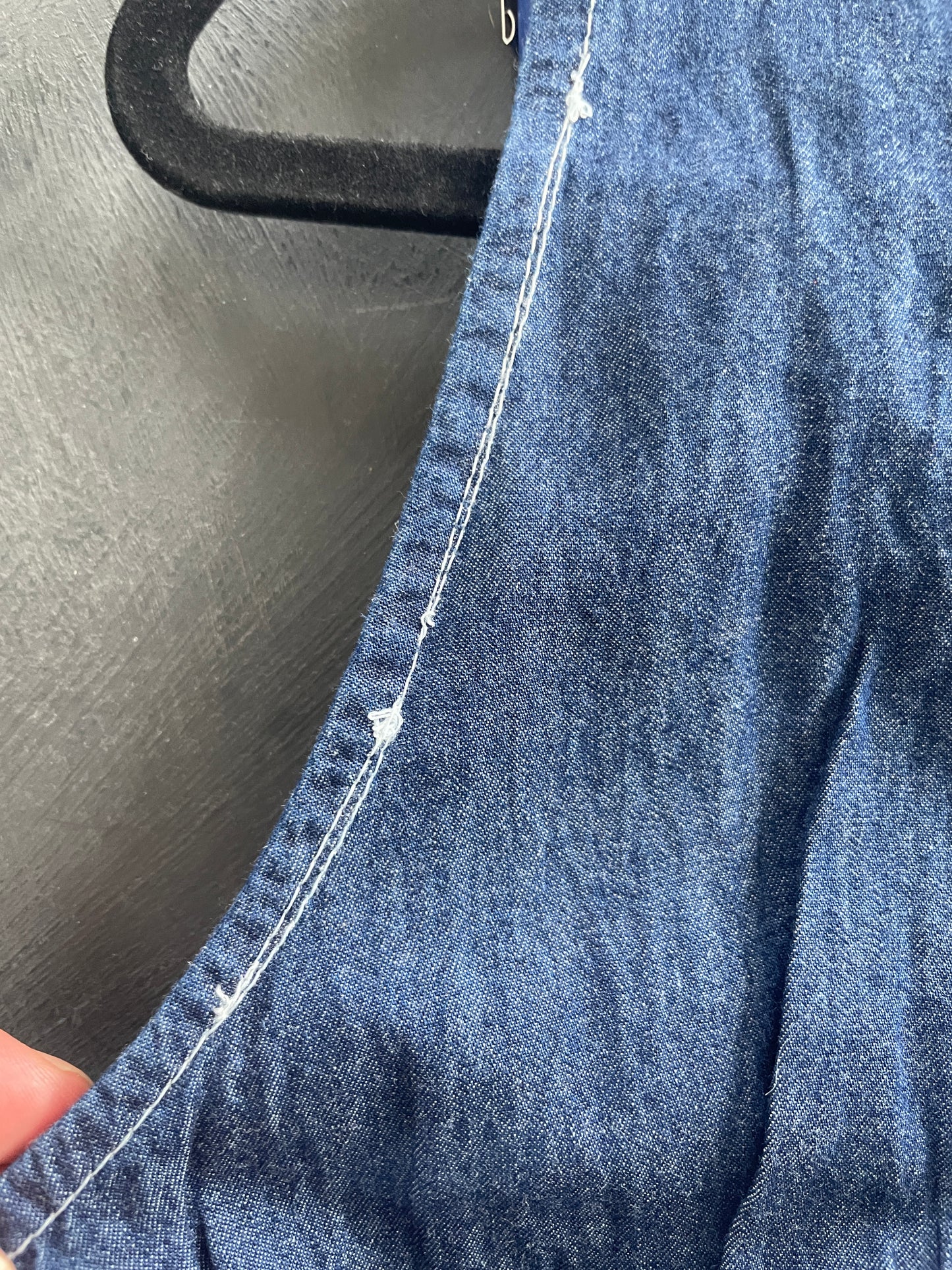 Embroidered Denim Sleeveless Top - Faulty