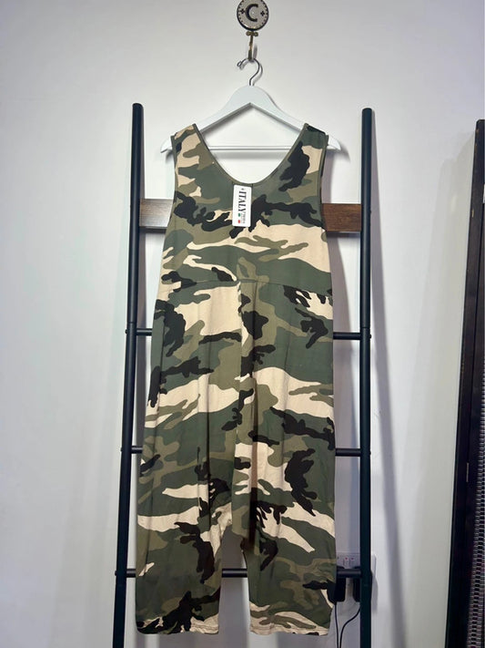Drop Crotch Camo jumpsuit