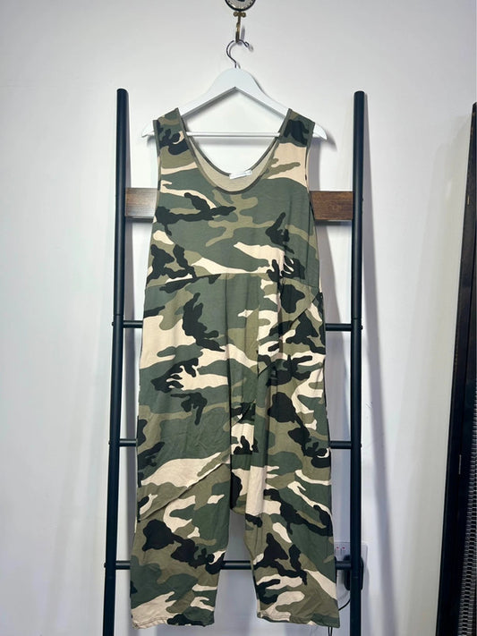 Drop Crotch Camo jumpsuit