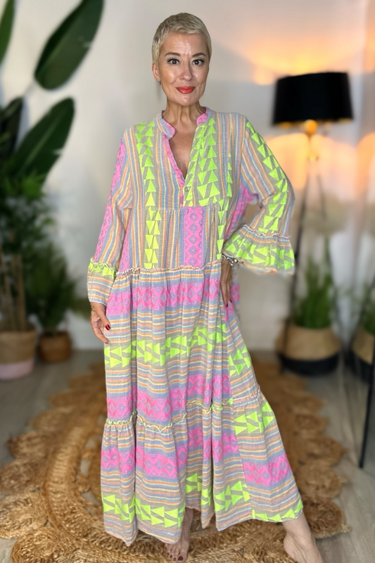 Aztec Woven Maxi Dress Faulty