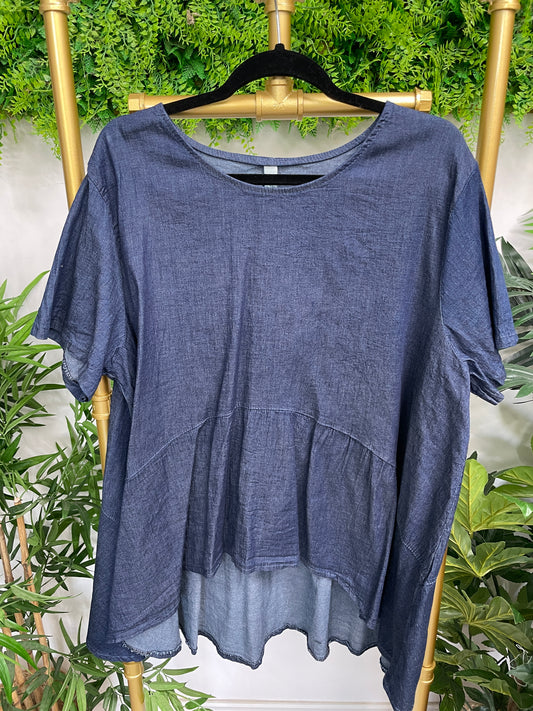 Short Sleeve Denim Tunic
