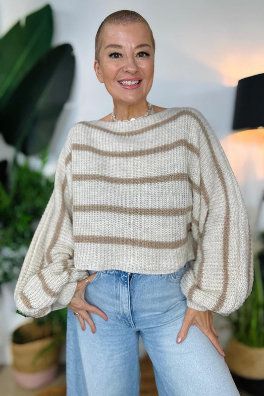 Sweetie Balloon Sleeve Knitted Jumper - Faulty